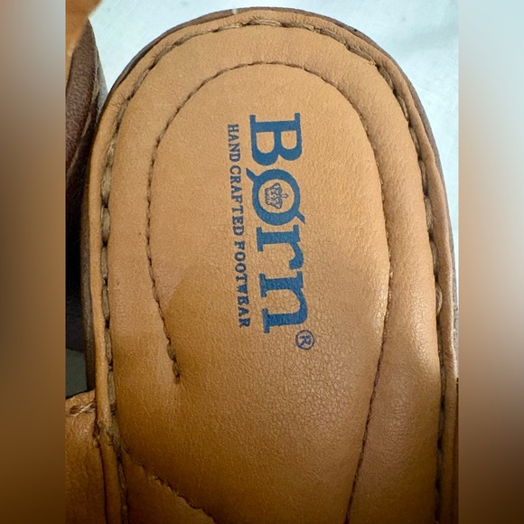 Born Blue Genuine Leather Slingback Peep Toe Heels Clogs Cushioned Size 10 NWOT - Picture 8 of 14